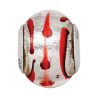 Sterling Silver Reflections Silver/Red Italian Murano Bead