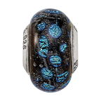 Sterling Silver Reflections Blue Dots Glass Bead