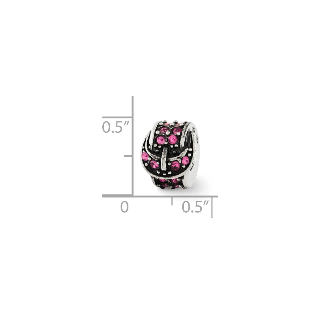 Sterling Silver Reflections Pink Crystal Buckle Bead
