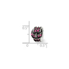 Sterling Silver Reflections Pink Crystal Buckle Bead