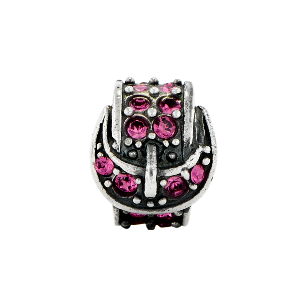 Sterling Silver Reflections Pink Crystal Buckle Bead