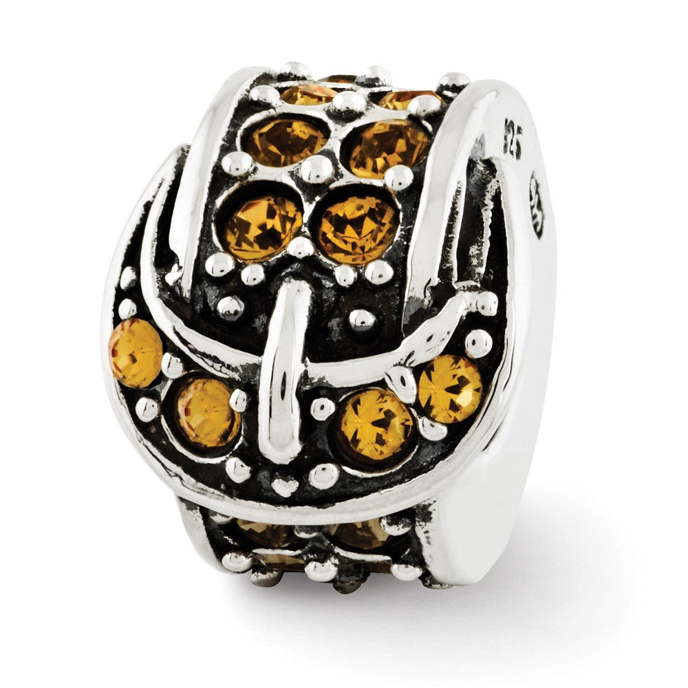Sterling Silver Reflections Yellow Crystal Buckle Bead