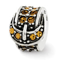Sterling Silver Reflections Yellow Crystal Buckle Bead