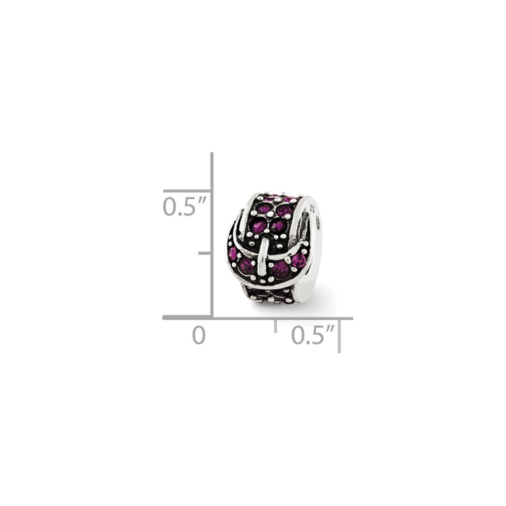 Sterling Silver Reflections Purple Crystal Buckle Bead