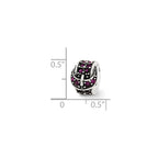 Sterling Silver Reflections Purple Crystal Buckle Bead