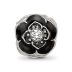 Sterling Silver Reflections Enameled Flower Preciosa Crystal Bead