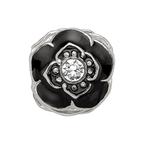 Sterling Silver Reflections Enameled Flower Preciosa Crystal Bead