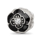 Sterling Silver Reflections Enameled Flower Preciosa Crystal Bead