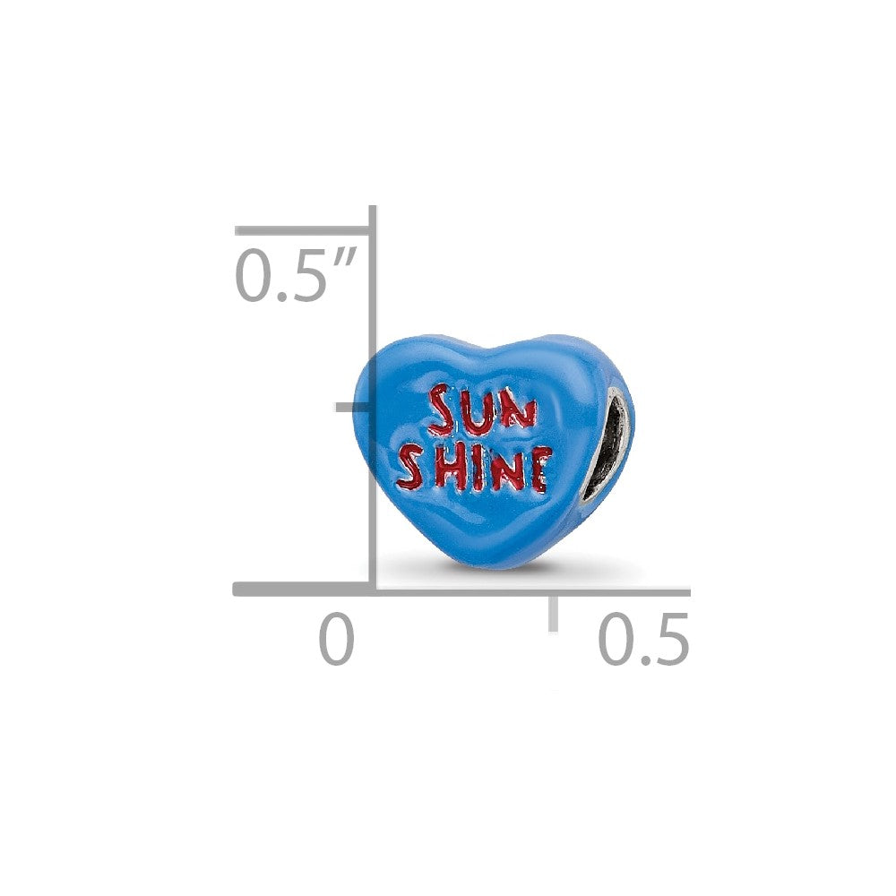 Sterling Silver Reflections Kids Sun Shine Enameled Heart Bead