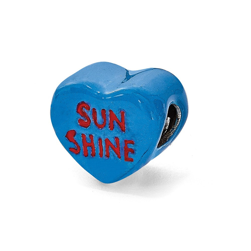 Sterling Silver Reflections Kids Sun Shine Enameled Heart Bead