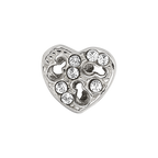 Sterling Silver Reflections Kids Cut-out Heart & Preciosa Crystal Bead