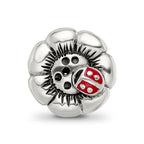 Sterling Silver Reflections Flower w/Enameled Ladybug Bead