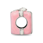 Sterling Silver Reflections Pink & White Enameled Present Bead