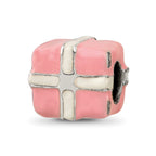 Sterling Silver Reflections Pink & White Enameled Present Bead