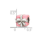 Sterling Silver Reflections Pink & White Enameled Present Bead