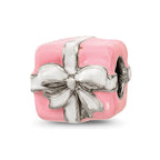 Sterling Silver Reflections Pink & White Enameled Present Bead