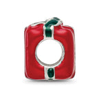 Sterling Silver Reflections Green & Red Enameled Present Bead