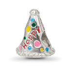 Sterling Silver Reflections Enameled Happy Birthday Hat Bead