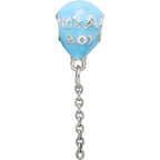 Sterling Silver Reflections Enameled Its a Boy Balloon Bead