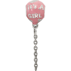 Sterling Silver Reflections Enameled It's a Girl Balloon Bead