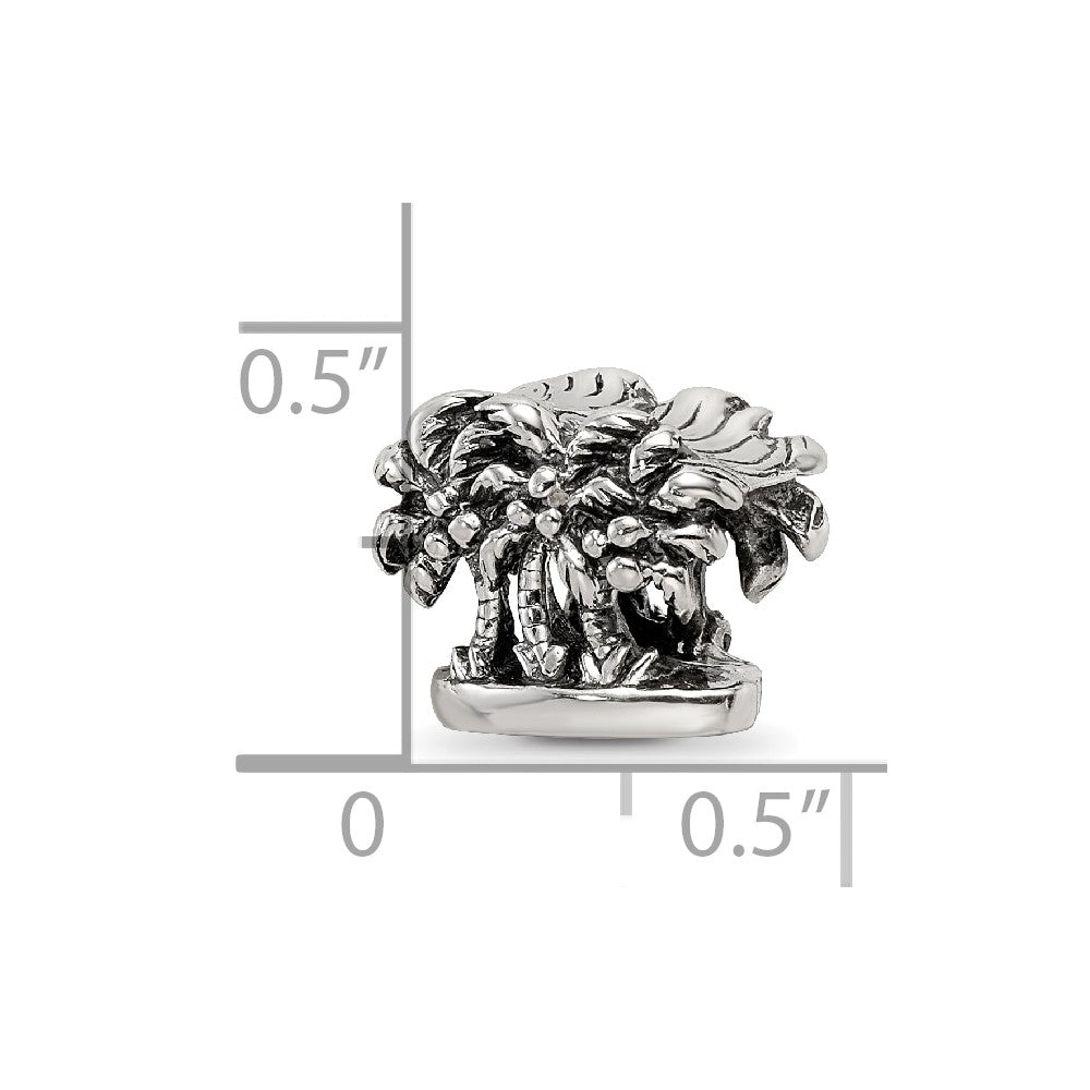 Sterling Silver Reflections Palm Trees Bead