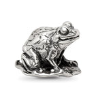 Sterling Silver Reflections Frog on Lily Pad Bead