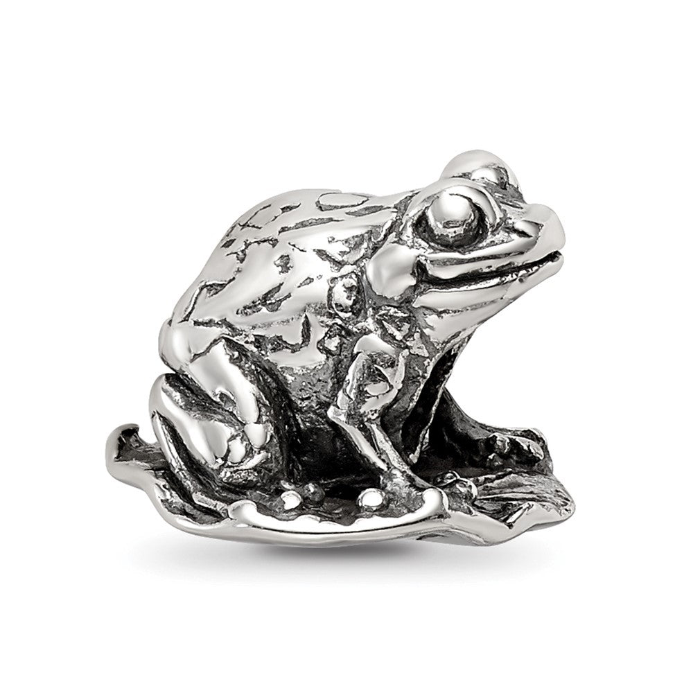 Sterling Silver Reflections Frog on Lily Pad Bead
