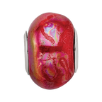 Sterling Silver Reflections Orange/Pink Ceramic Bead