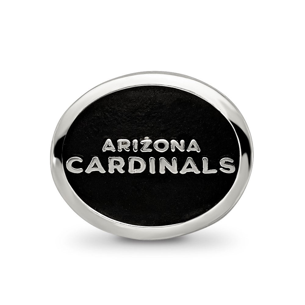 Sterling Silver Enameled LogoArt Arizona Cardinals NFL Bead