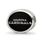 Sterling Silver Enameled LogoArt Arizona Cardinals NFL Bead