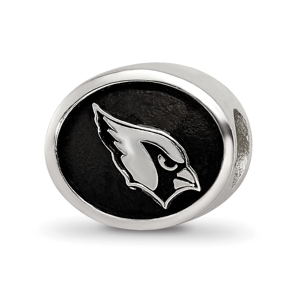 Sterling Silver Enameled LogoArt Arizona Cardinals NFL Bead
