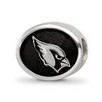 Sterling Silver Enameled LogoArt Arizona Cardinals NFL Bead