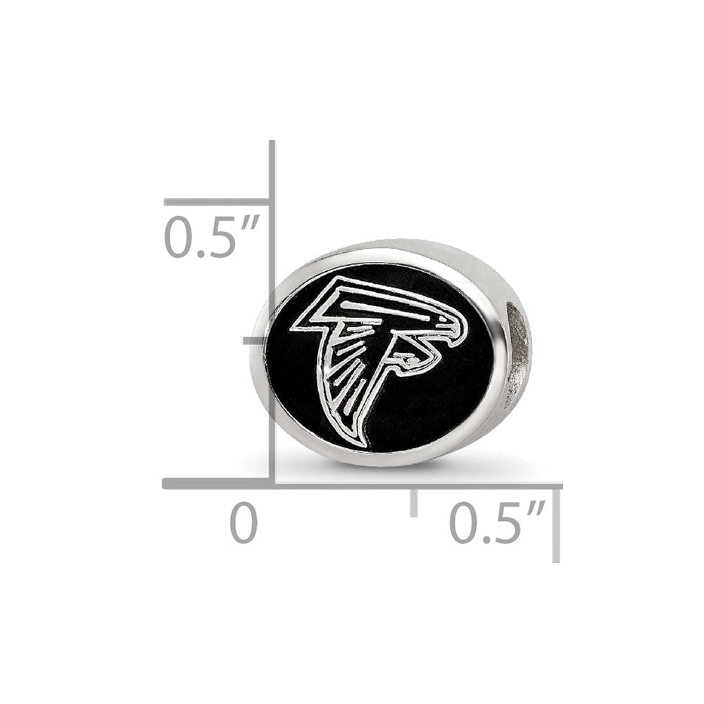 Sterling Silver Enameled LogoArt Atlanta Falcons NFL Bead