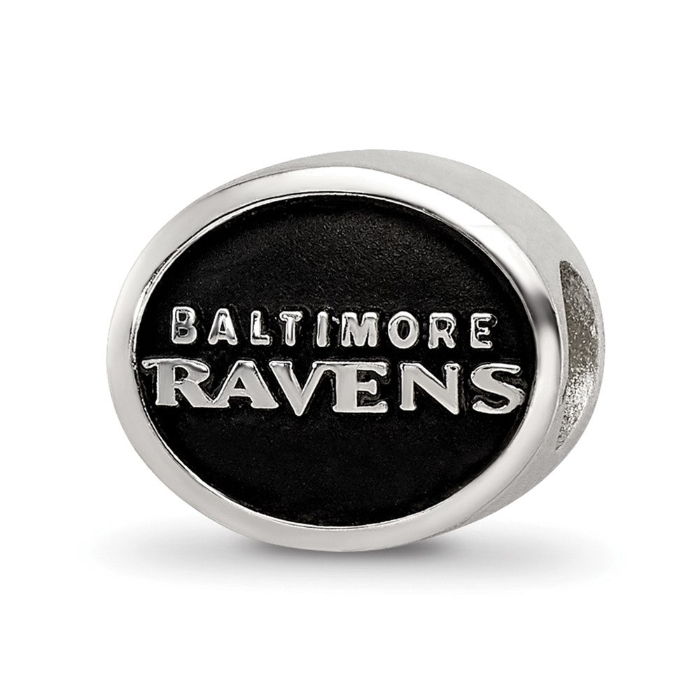 Sterling Silver LogoArt Enameled Baltimore Ravens NFL Bead