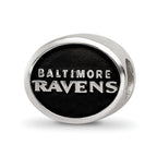 Sterling Silver LogoArt Enameled Baltimore Ravens NFL Bead
