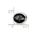Sterling Silver LogoArt Enameled Baltimore Ravens NFL Bead