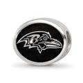 Sterling Silver LogoArt Enameled Baltimore Ravens NFL Bead