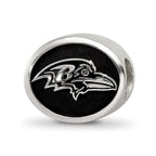 Sterling Silver LogoArt Enameled Baltimore Ravens NFL Bead