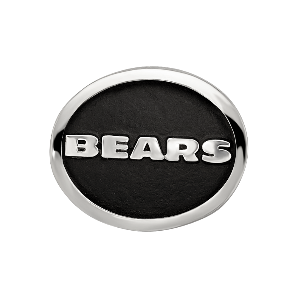 Sterling Silver LogoArt Enameled Chicago Bears NFL Bead