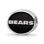 Sterling Silver LogoArt Enameled Chicago Bears NFL Bead