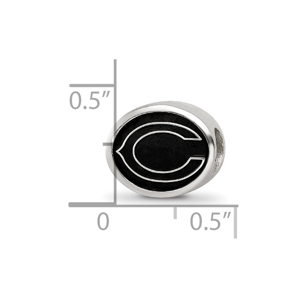 Sterling Silver LogoArt Enameled Chicago Bears NFL Bead
