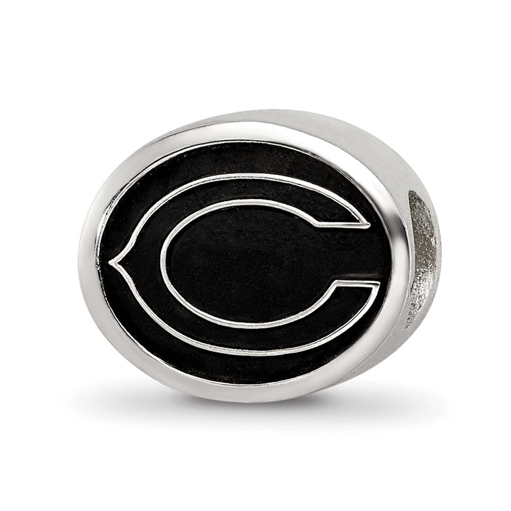 Sterling Silver LogoArt Enameled Chicago Bears NFL Bead