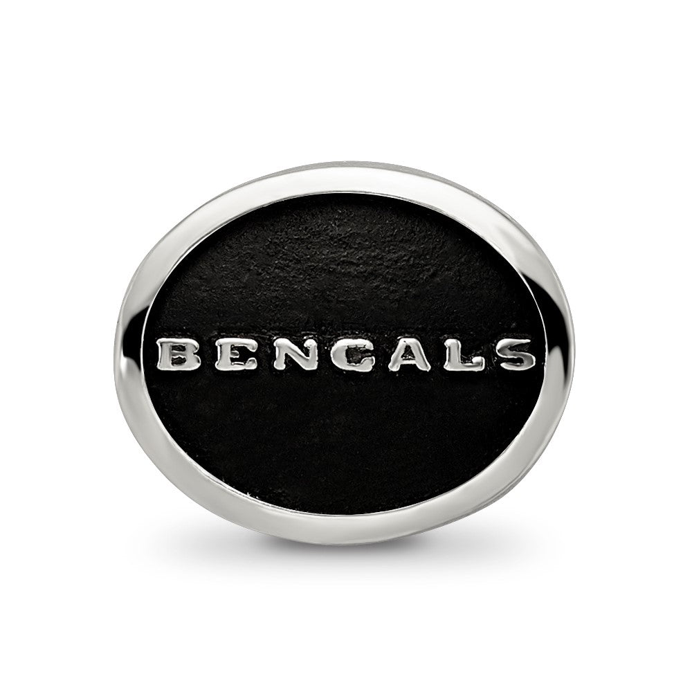 Sterling Silver LogoArt Enameled Cincinnati Bengals NFL Bead