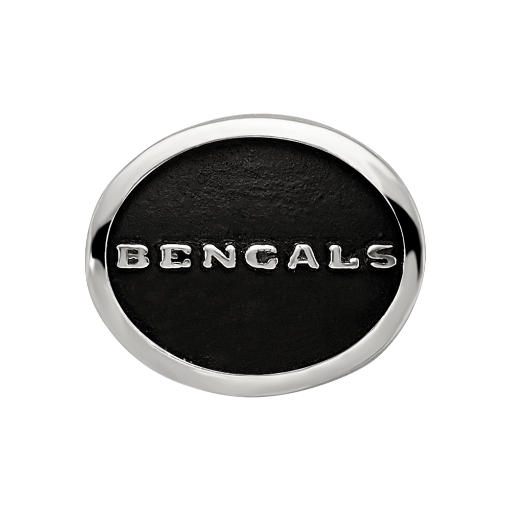 Sterling Silver LogoArt Enameled Cincinnati Bengals NFL Bead