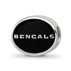 Sterling Silver LogoArt Enameled Cincinnati Bengals NFL Bead