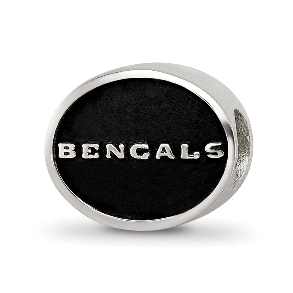 Sterling Silver LogoArt Enameled Cincinnati Bengals NFL Bead
