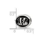 Sterling Silver LogoArt Enameled Cincinnati Bengals NFL Bead