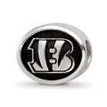 Sterling Silver LogoArt Enameled Cincinnati Bengals NFL Bead