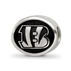 Sterling Silver LogoArt Enameled Cincinnati Bengals NFL Bead