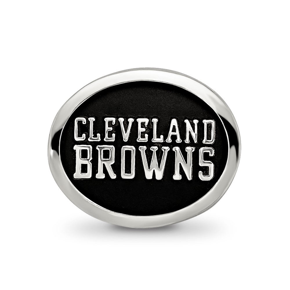 Sterling Silver LogoArt Enameled Cleveland Browns NFL Bead